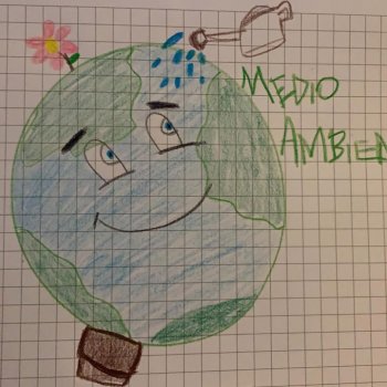 Nuestro vecinos más pequeños celebran el Día del Medioambiente realizando hermosos dibujos del planeta