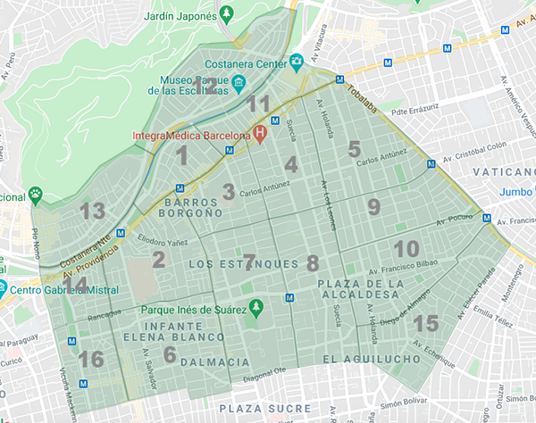 mapa providencia UV