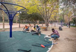 Más de un 60% de avance llevan obras deportivas del Parque Inés de Suárez