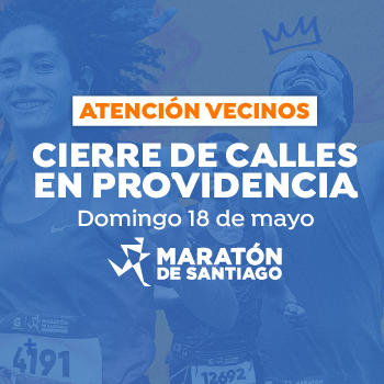 Cierre de calles por Maratón de Santiago